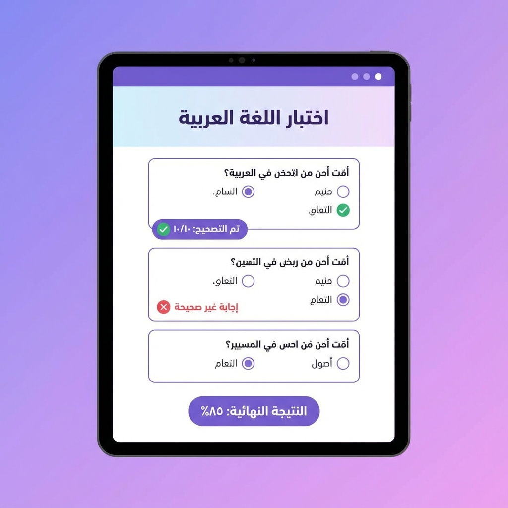 أنشئ اختبارًا إلكترونيًا بتصحيح تلقائي في دقائق